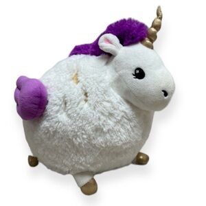 Squishable Unicorn Medium Purple & White Plush  with Gold Diamonds